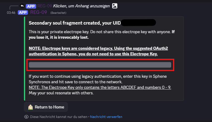 Discord Secret Key Display